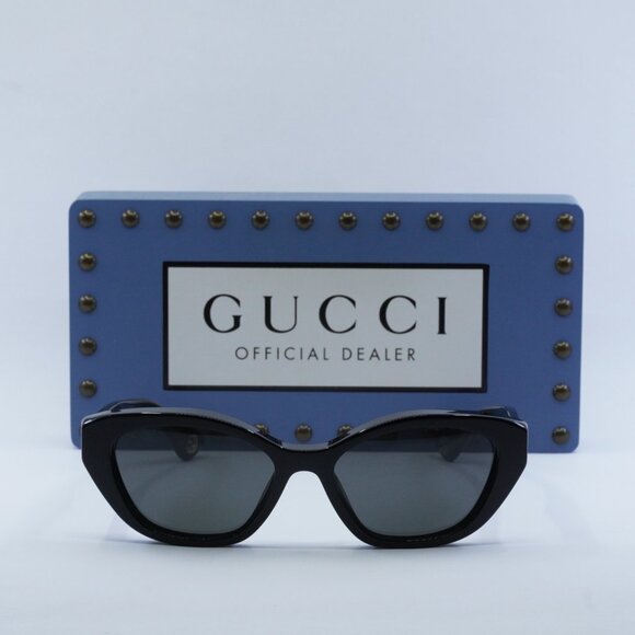 Gucci GG1638S 001 Cat Eye Sunglasses - Black/Smoke main image 2